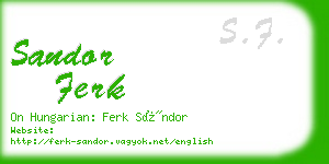 sandor ferk business card